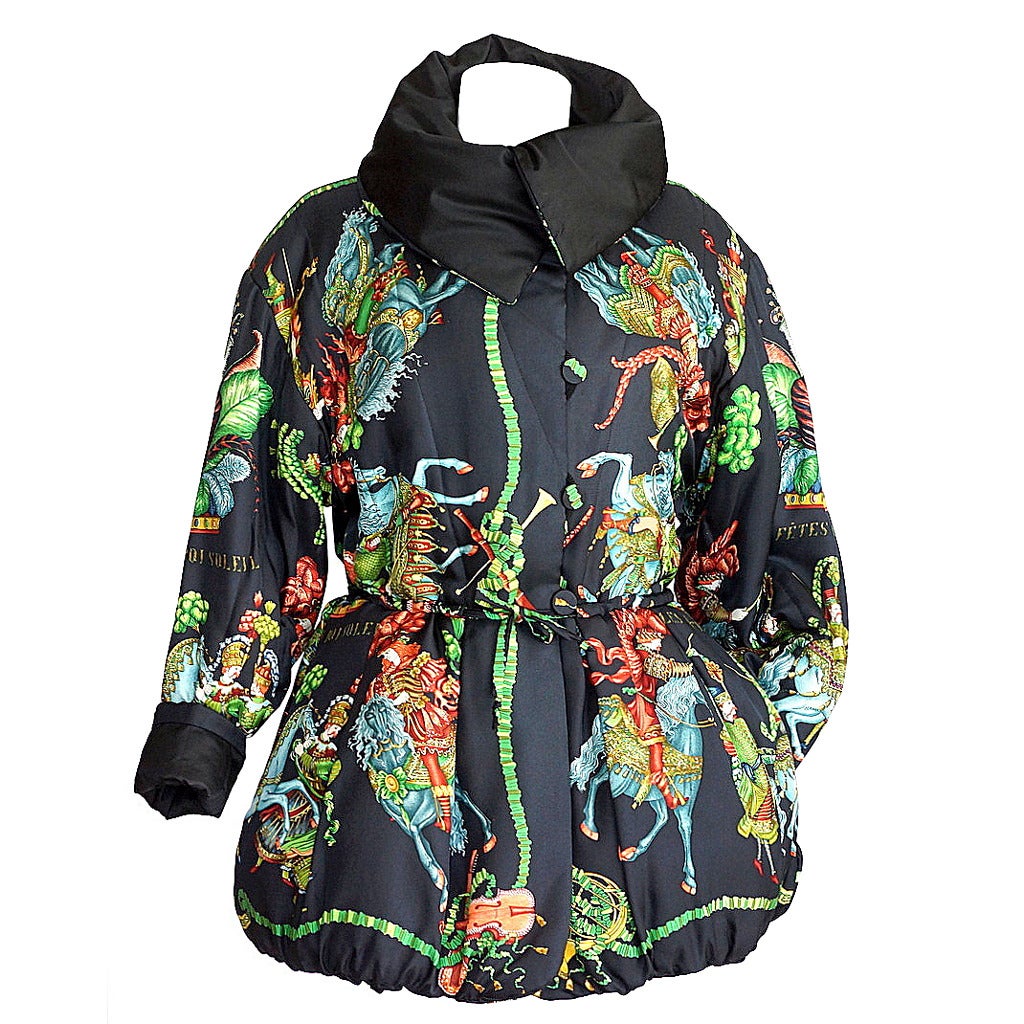 Hermes Vintage Les Fetes Du Roi Soleil Remarkable Reversible Jacket 38