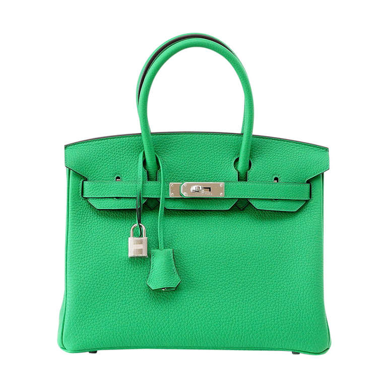 HERMES BIRKIN 30 Brilliant Bamboo Togo Leather  Palladium 