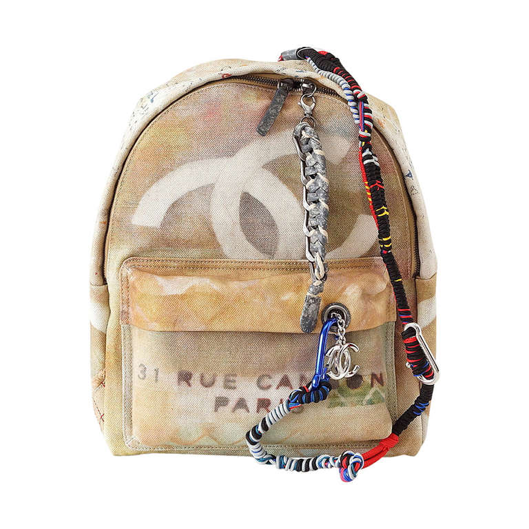 CHANEL bag Graffiti Limited Edition 2014 ART Runway backpack nwt
