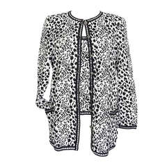 EMANUEL UNGARO Twinset animal print Black and White lovely buttons XL 11