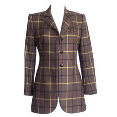 HERMES jacket superb shaping wood embossed buttons vintage 38 12