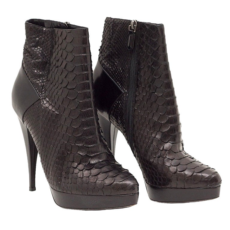 BARBARA BUI shoe Python snakeskin ankle boot platform  39.5  9.5