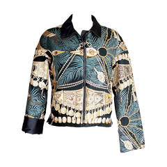 HERMES jacket TERRES PRECIEUSES scarf print reversible L 12