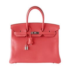 HERMES BIRKIN 35 Bag Rose Jaipur Pink Clemence Palladium 2