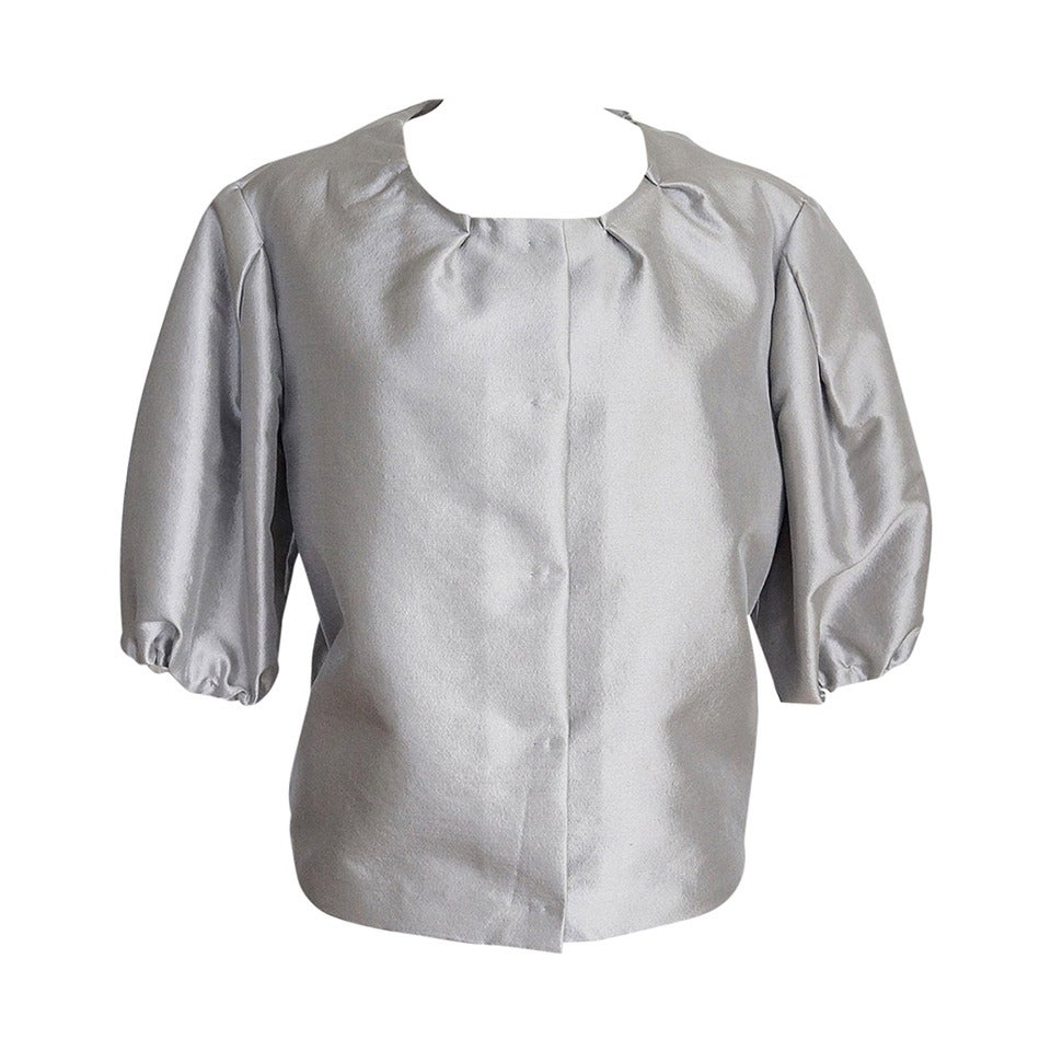 Vintage Prada Modern Jacket Soft Silver Elbow Area Sleeve 42 /  8 1