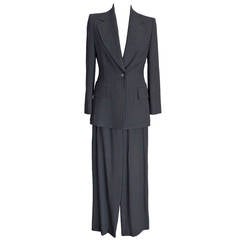 HERMES Vintage Pant Suit Pinstripe divine cut design details 36 / 4