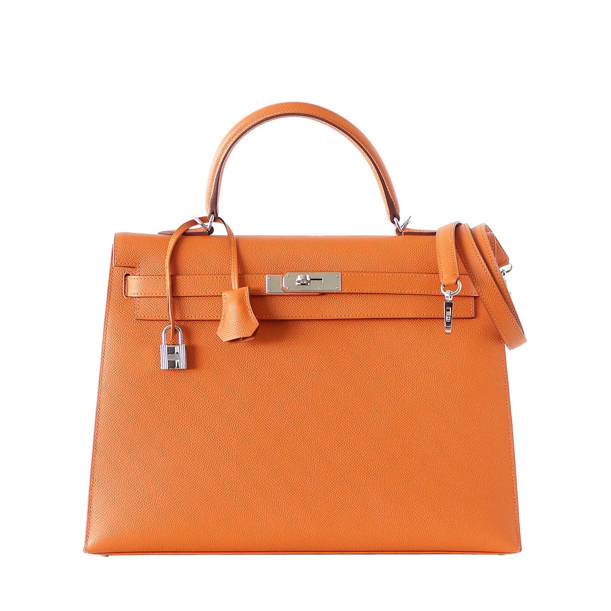 HERMES KELLY Sellier 35 H ORANGE epsom bag palladium hardware