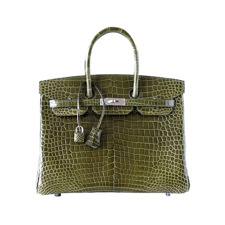 Hermes Hac 40 Vert Veronese / Ecru Vert Amande Toile Birkin Bag