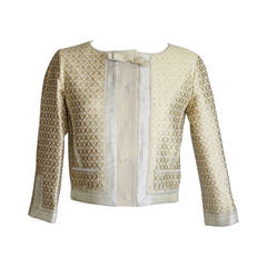 Louis Vuitton Jacket Gold Brocade Beautiful Fabric and Details 34 / 4