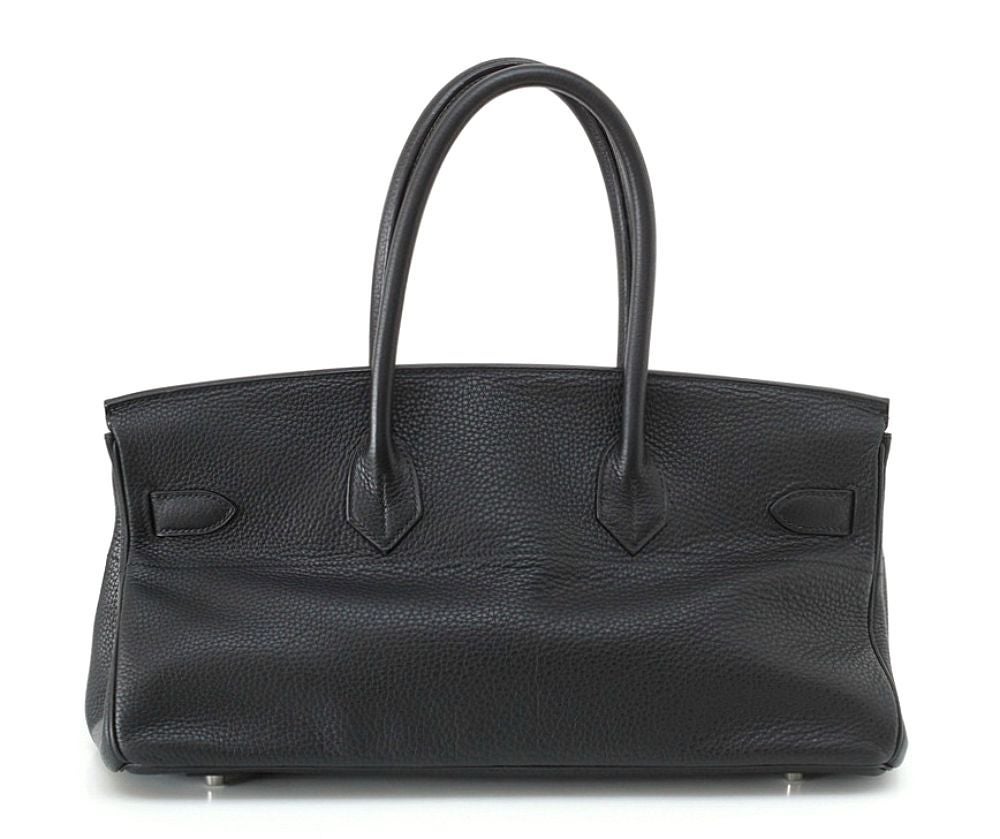 Black HERMES BIRKIN JPG Shoulder Clemence Palladium