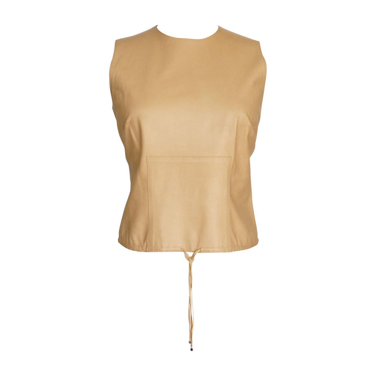 Gucci Leather Top Warm Nude Camel Sleek Classic Tom Ford 40 / 6