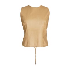 Tom Ford pour Gucci haut classique élégant en cuir couleur camel chaud, taille 40/6