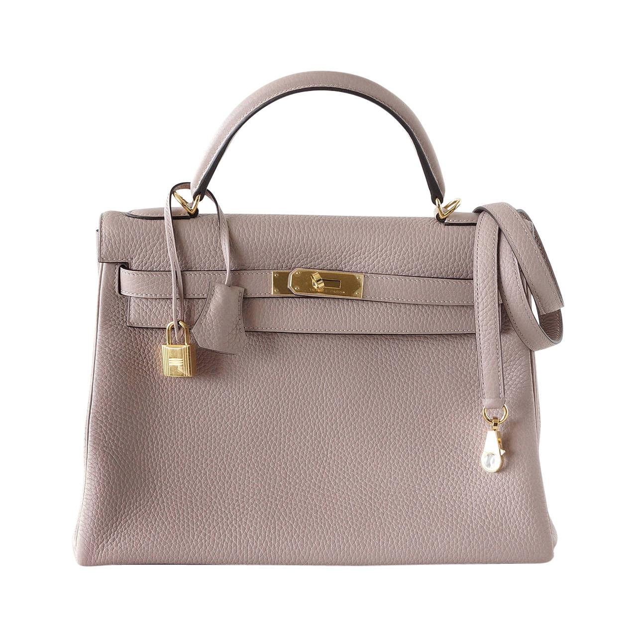 HERMES KELLY 32 Retourne Supple Bag GLYCINE Gold Clemence at 1stDibs ...