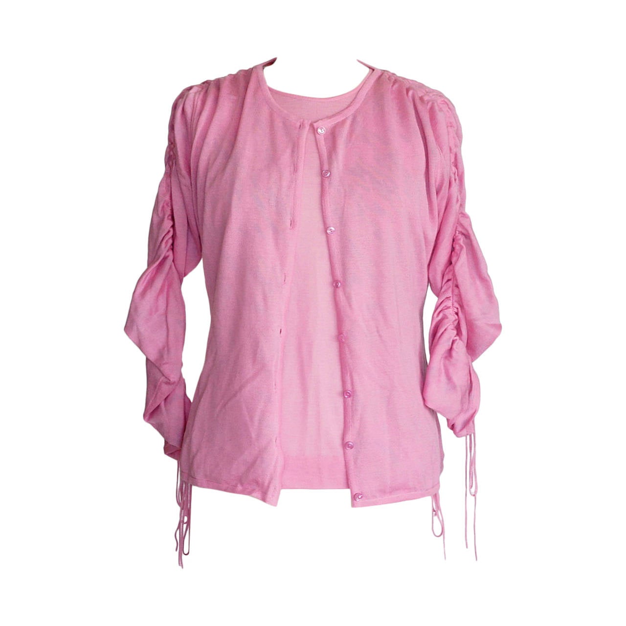 Agnona Soft Pink Cashmere and Silk Twinset  