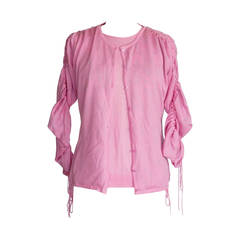 AGNONA twinset $3500 pink soft and light as a cloud nwt 48 fits 8/10 8