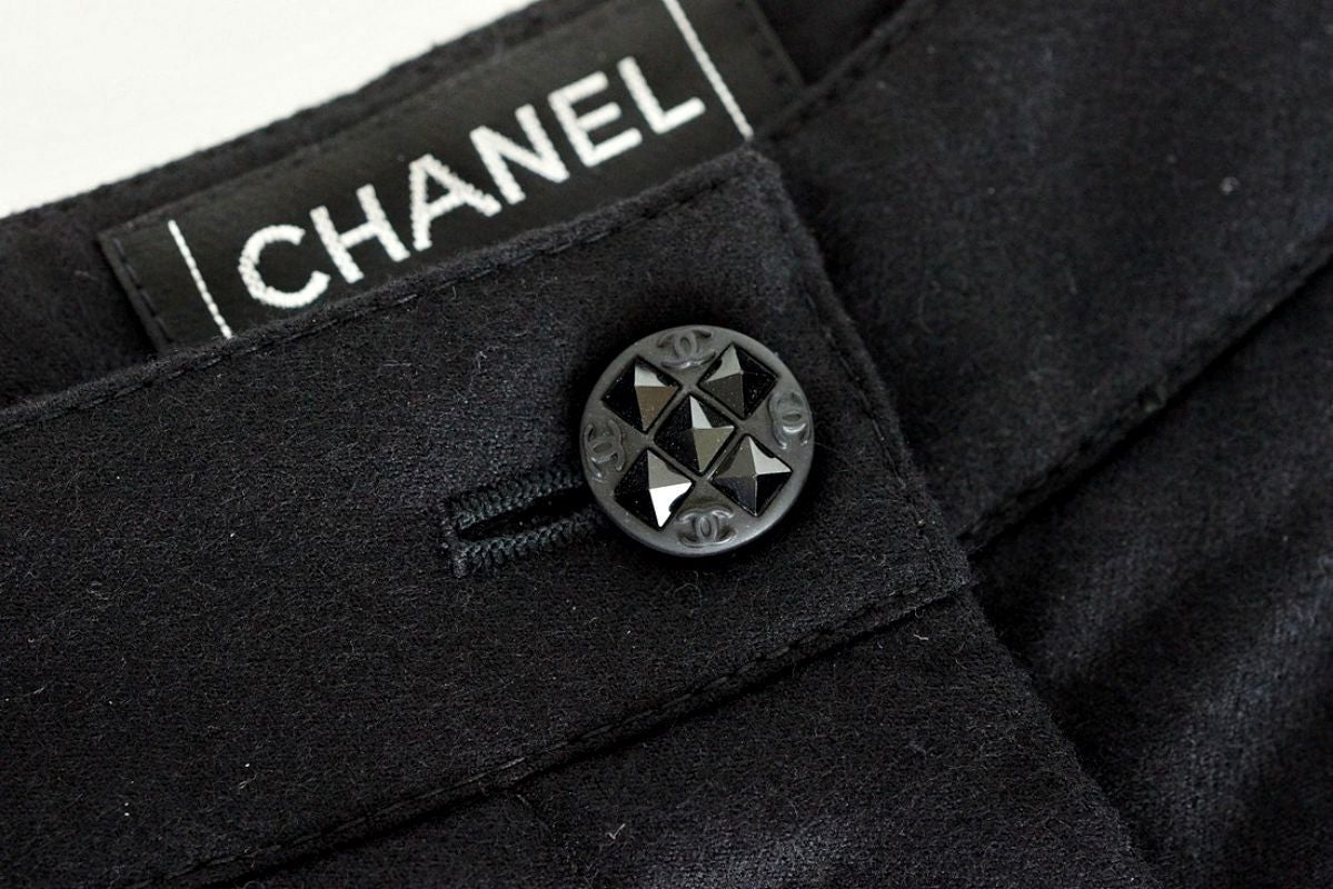 Chanel 04A Pant Black Wool / Cashmere 36 / 4 For Sale 6