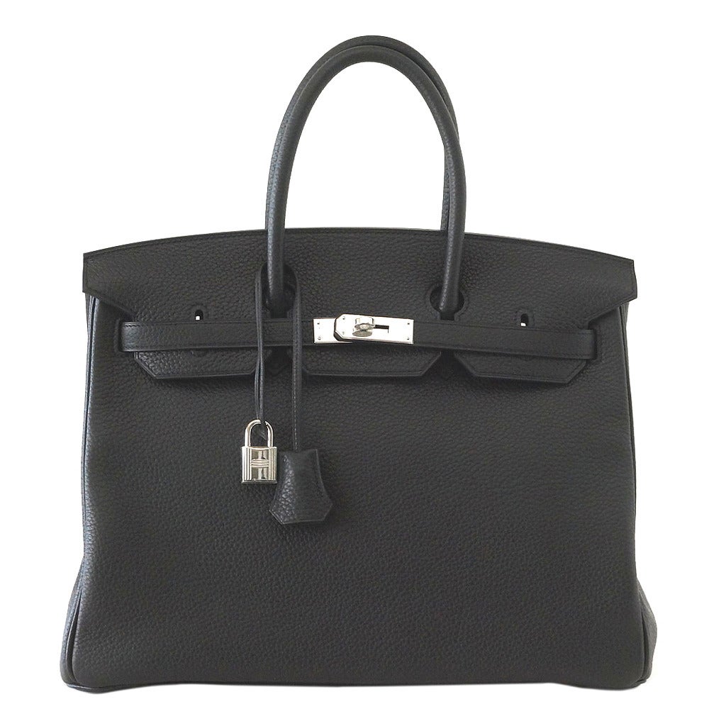 HERMES BIRKIN 35 new PLOMB matte off black Togo palladium SO Chic