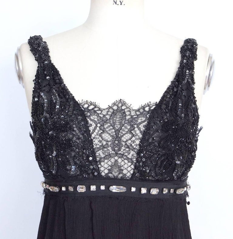 Collette Dinnigan Dress Lace Beading Stones S new For Sale at 1stdibs