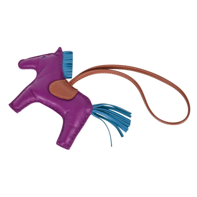 Hermes Rodeo MM Horse Bag Charm Rare Anemone For Sale at 1stdibs
