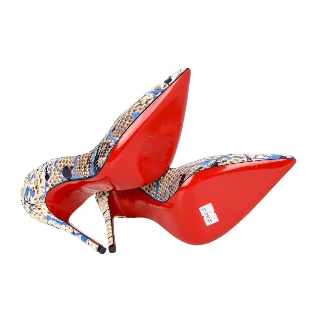 Christian Louboutin Shoe Python Graffiti Pigalle 115mm 35 / 5 New In New Condition For Sale In Miami, FL