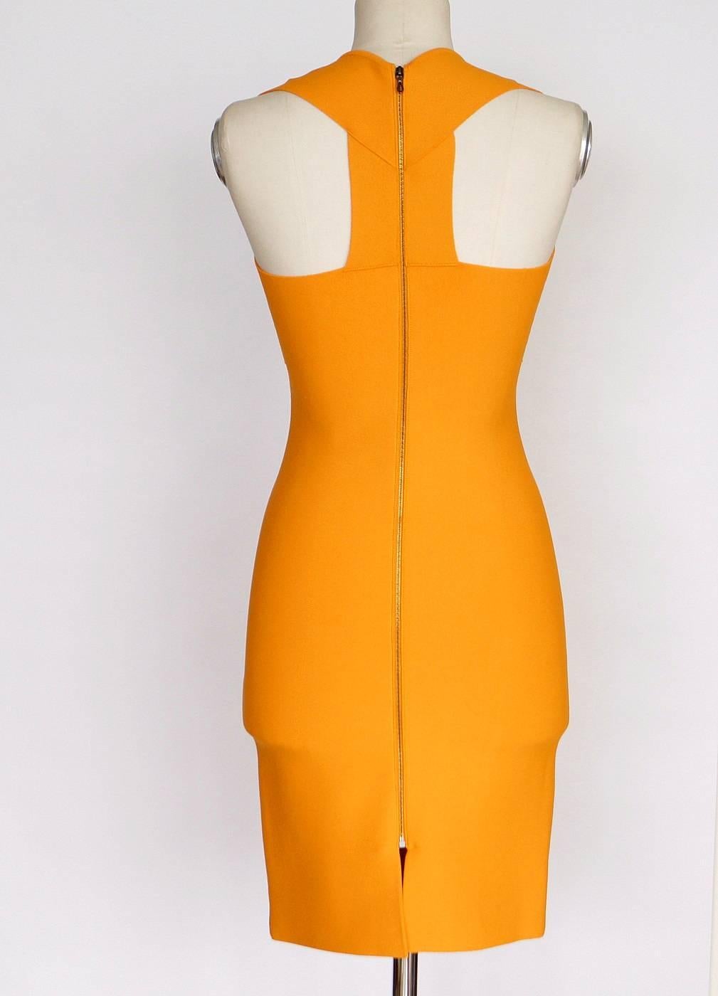 Orange ROLAND MOURET Dress Golden Guinevere Bandage Dress 40 nwt