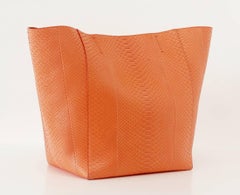 Celine Bag Orange Phantom Cabas Snakeskin Tote Shoulder Bag