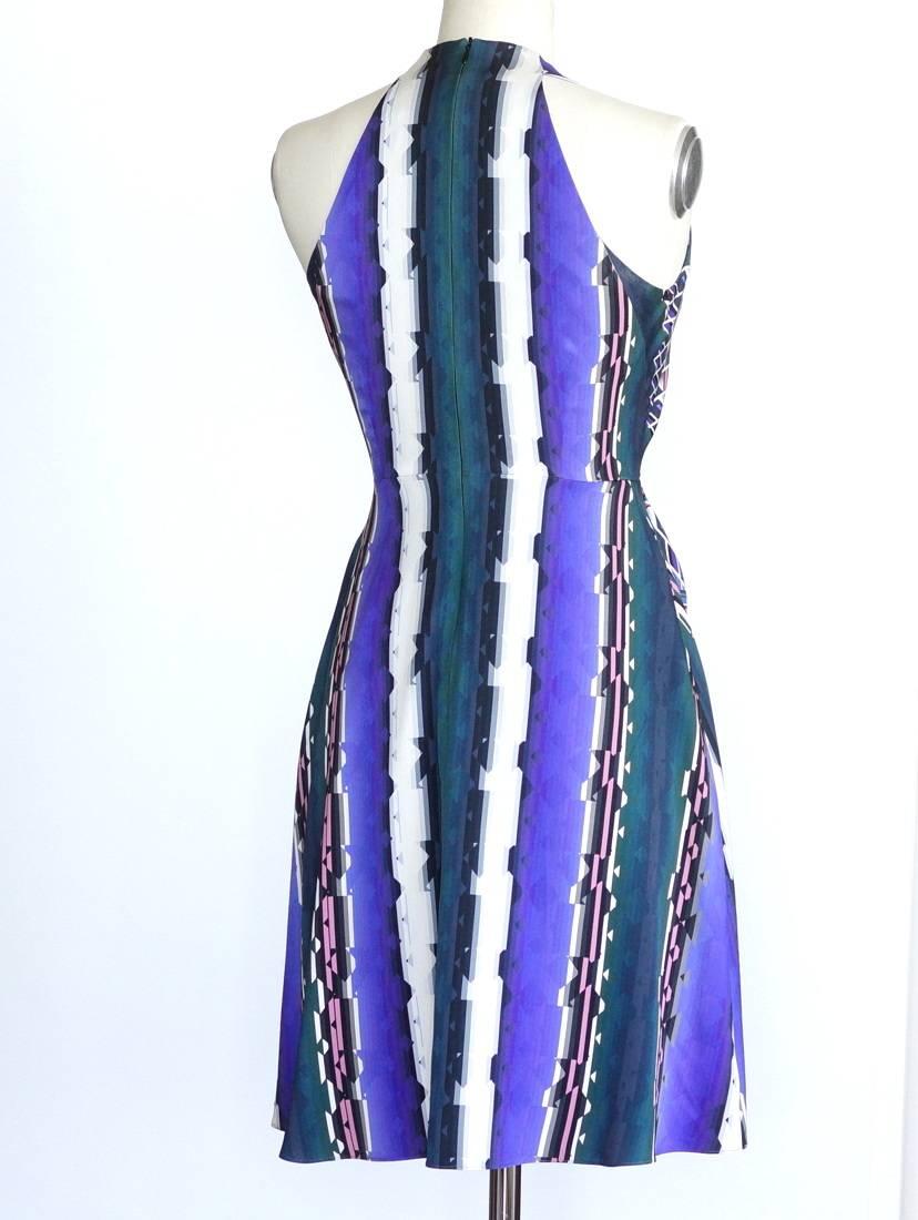 Peter Pilotto Dress Vivid Print Halter Style Beautiful Details  6  New w/ Tag For Sale 8