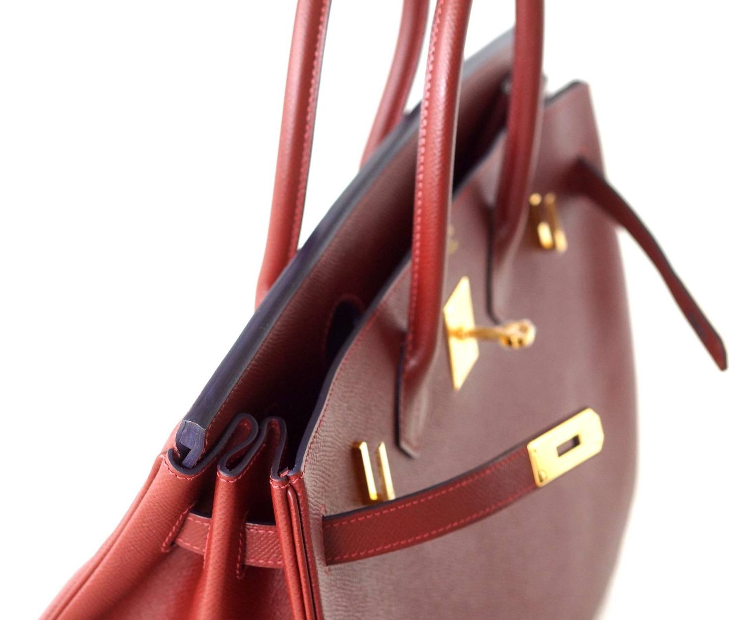 HERMES BIRKIN 35 bag limited edition strking Rouge H Contour has ...