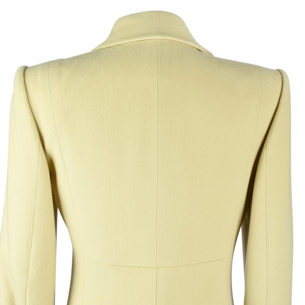 Women's Hermes Vintage Jacket / Car Coat Pale Celadon Green Remarkable Cut 38