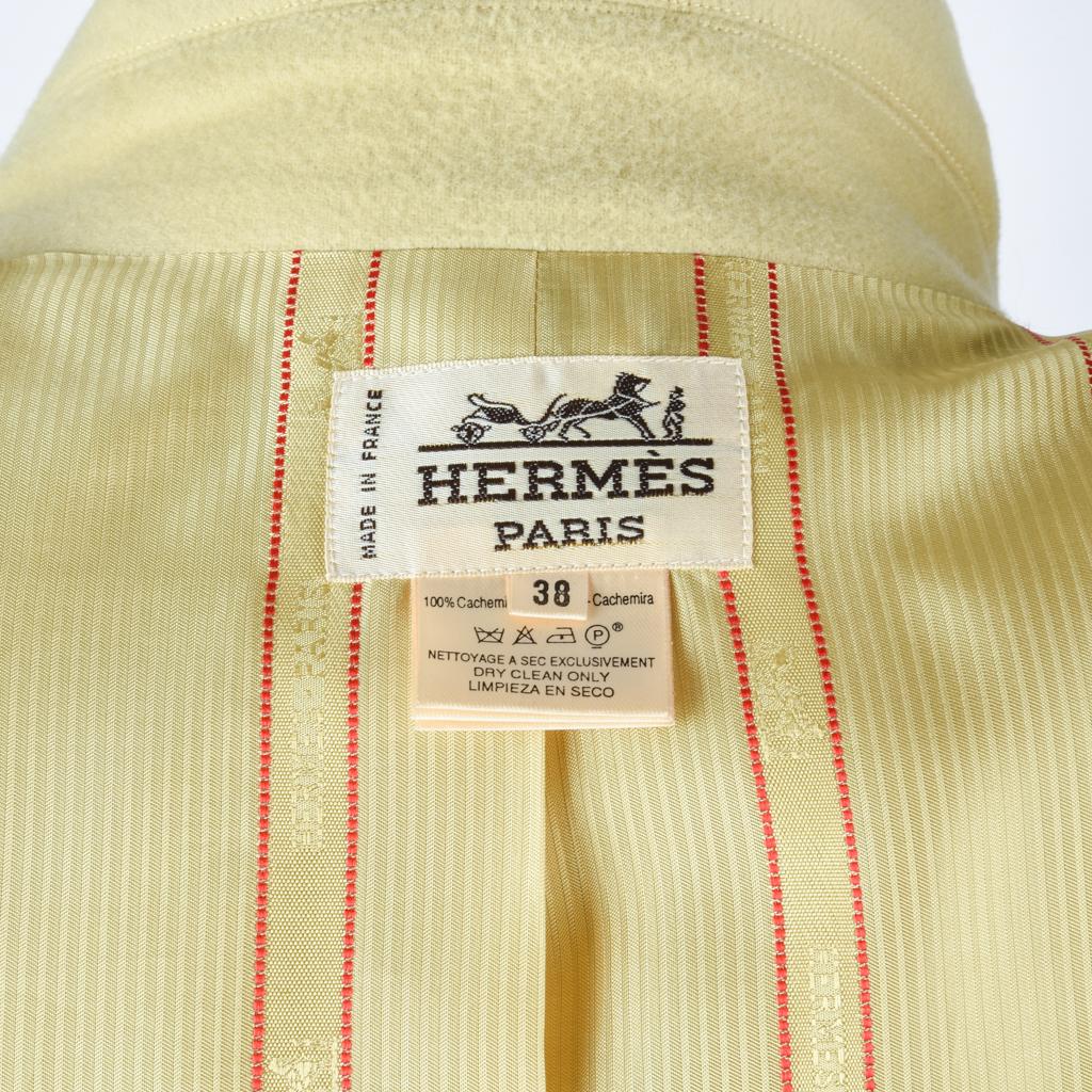 Hermes Vintage Jacket / Car Coat Pale Celadon Green Remarkable Cut 38 3