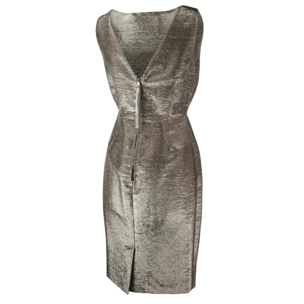 Dolce & Gabbana Dress Striking Silver Rear Swarovski Zipper Pull 40 / 6 For Sale 1