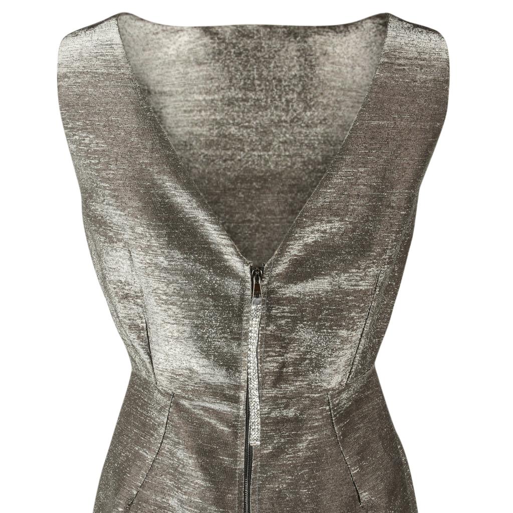 Women's Dolce & Gabbana Dress Striking Silver Rear Swarovski Zipper Pull 40 / 6 For Sale