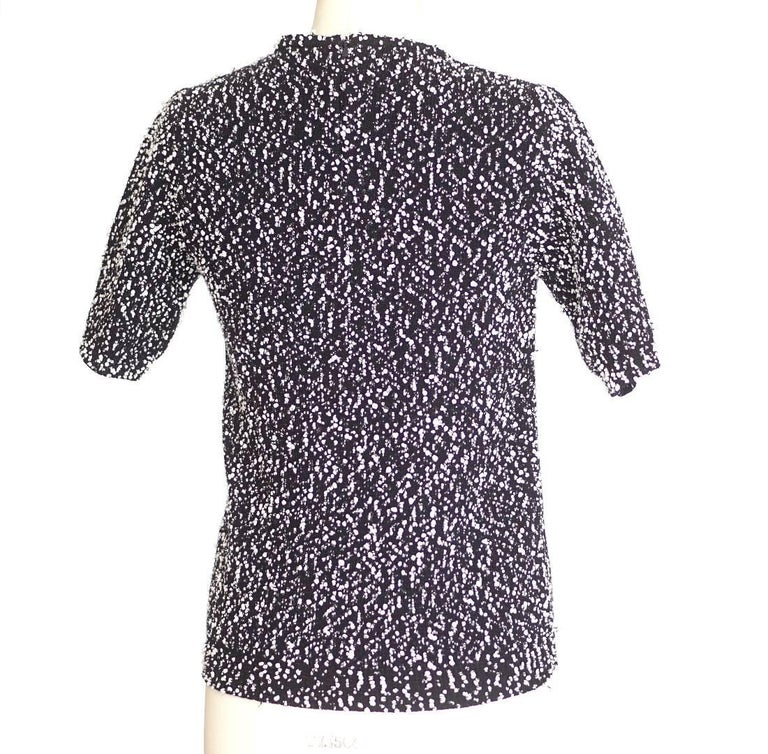 Chloe Top Indigo Navy with White Nubby Texture S For Sale at 1stDibs