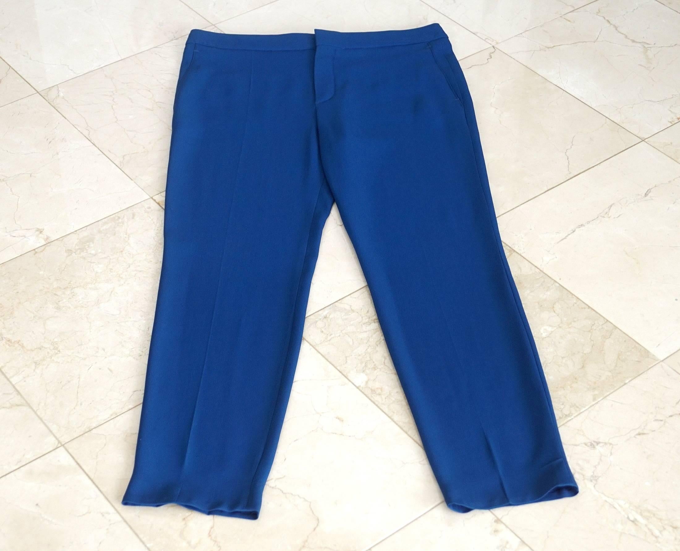 Blue CHLOE pant set tuareg blue with flowing tunic  36 / 4  pant  34 / 2  top