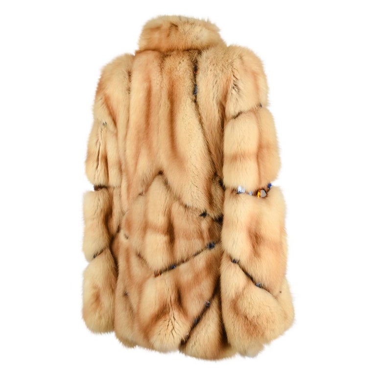 Russian Sable Fur Coat / Jacket Jeweled Unique Striking 6 / 8 at 1stDibs