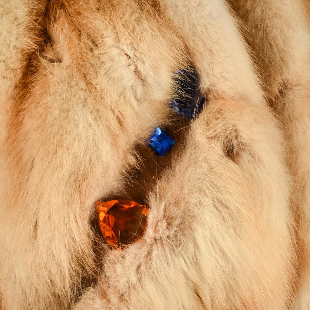 Beige Russian Sable Fur Coat / Jacket Jeweled Unique Striking 6 / 8