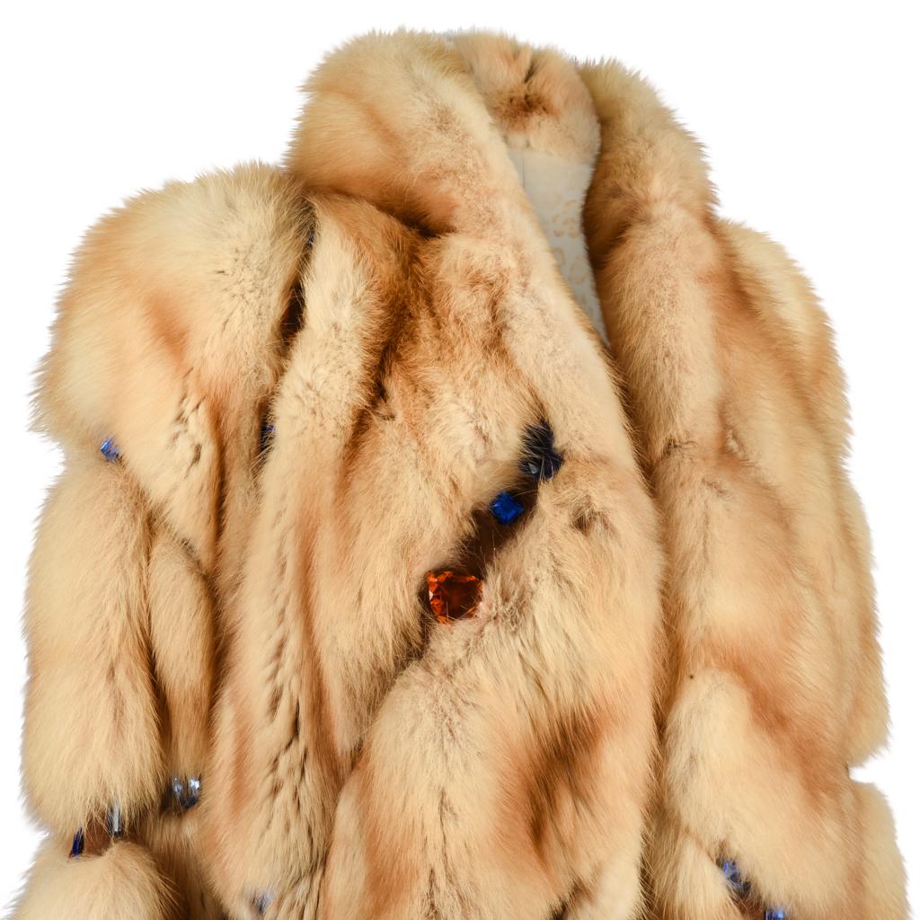 Russian Sable Fur Coat / Jacket Jeweled Unique Striking 6 / 8 5
