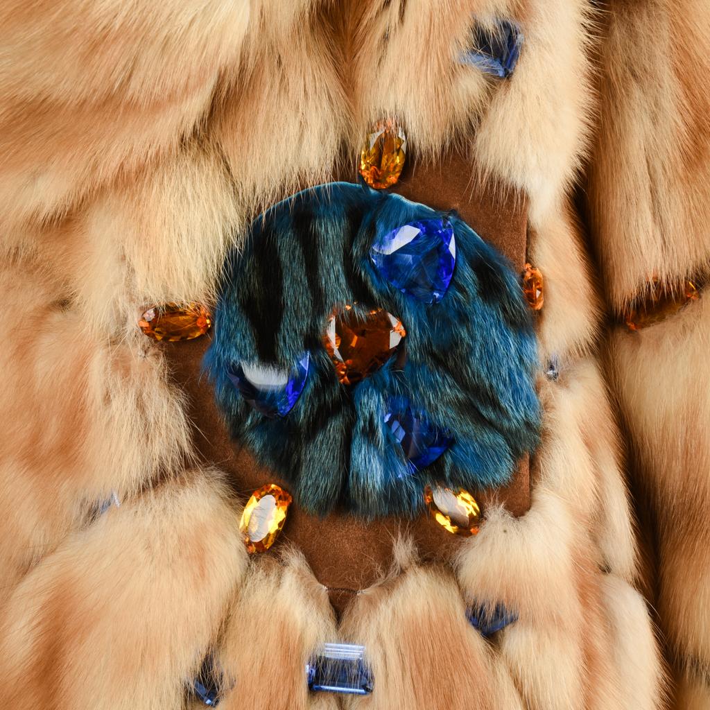 Russian Sable Fur Coat / Jacket Jeweled Unique Striking 6 / 8 4