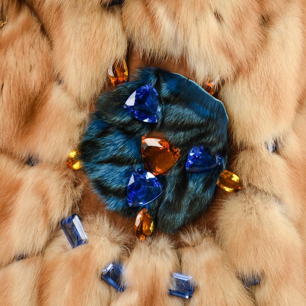 Russian Sable Fur Coat / Jacket Jeweled Unique Striking 6 / 8 6
