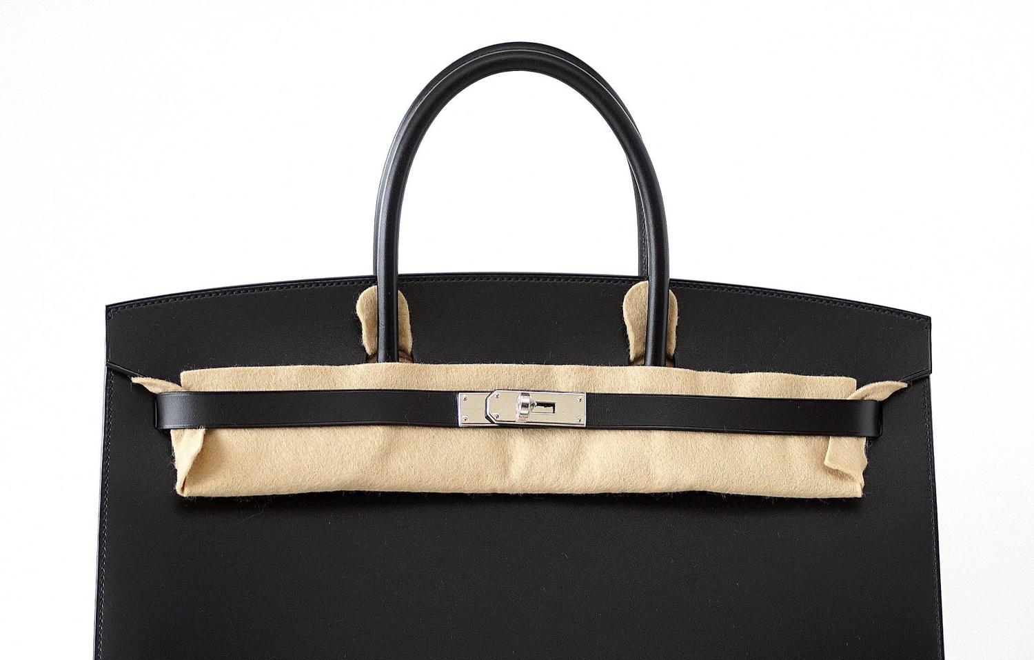 HERMES BIRKIN 40 Sellier bag BLACK Vache Hunter/Veau Evercalf Rare ...  