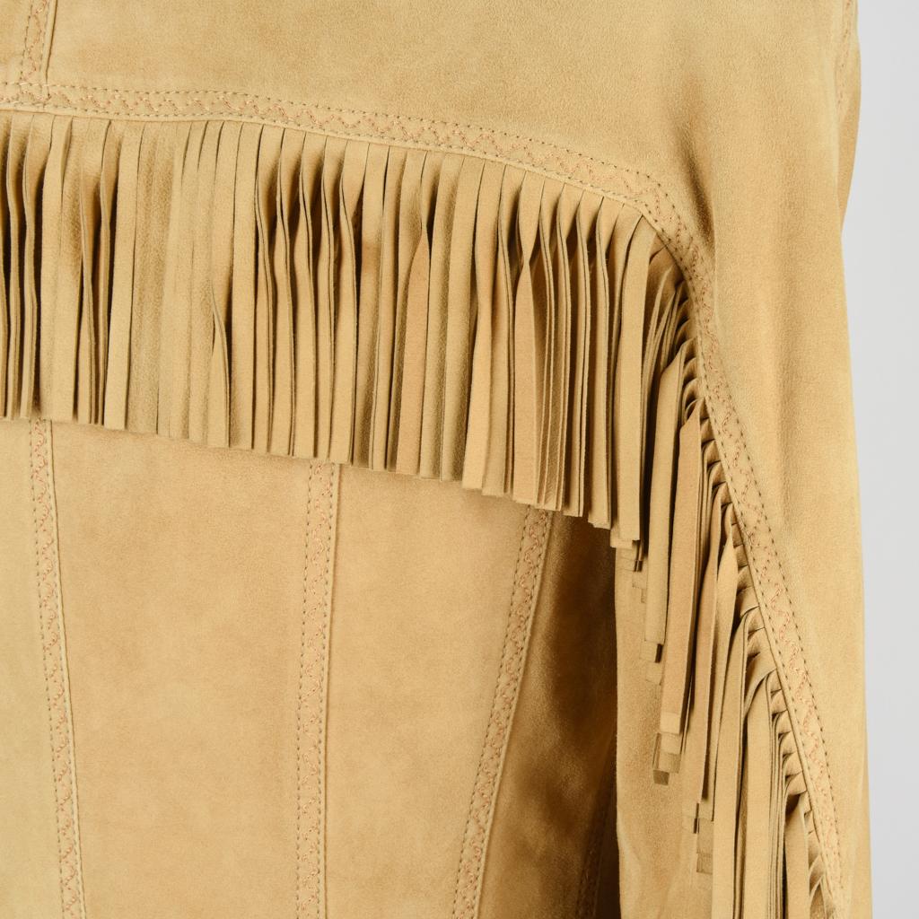 Christian Dior Jacket Suede Fringe Subtle Embroidery Superb Piece 38 / 4  For Sale 7