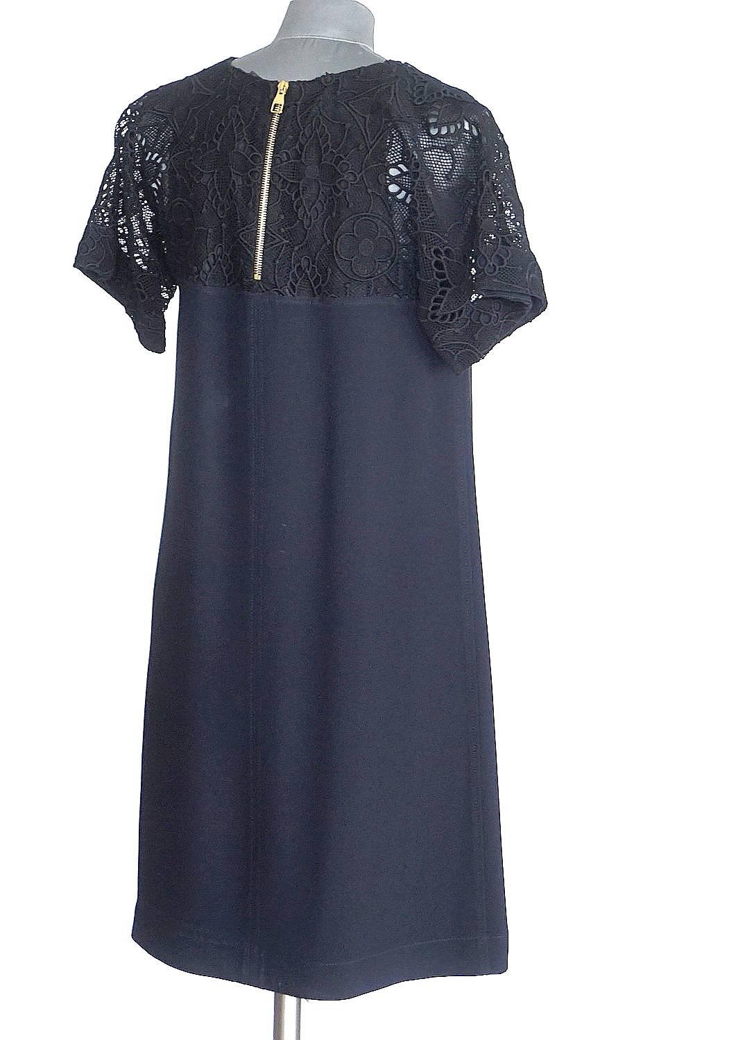 Schwarzes Louis Vuitton Kleid mit Monogramm und Spitzendetails  36 / 4 Neu im Angebot 1