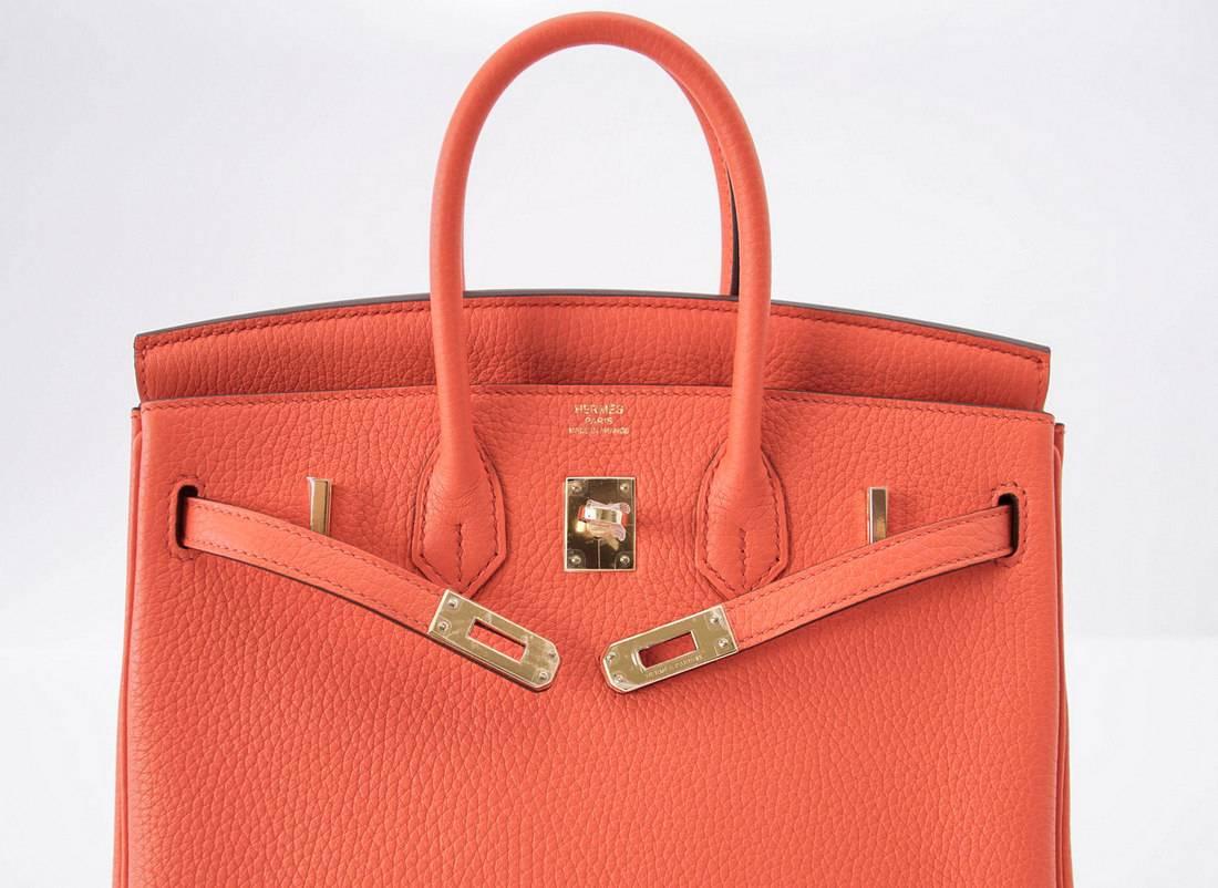 Guaranteed authentic beautiful pop of color Poppy is a jewel in lush Clemence.
Rich with Gold hardware.
Comes with lock, keys, clochette, sleepers, raincoat and signature Hermes box.
NEW or NEVER WORN.
final sale

BAG MEASURES:
LENGTH  25cm /