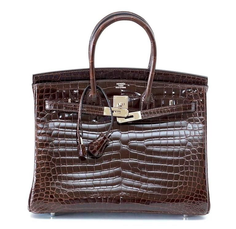 HERMES BIRKIN 35 Bag Chocolate Brown 