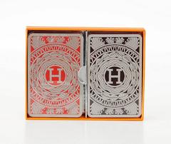 HERMES Playing Cards Red / Gray and Black / Gray