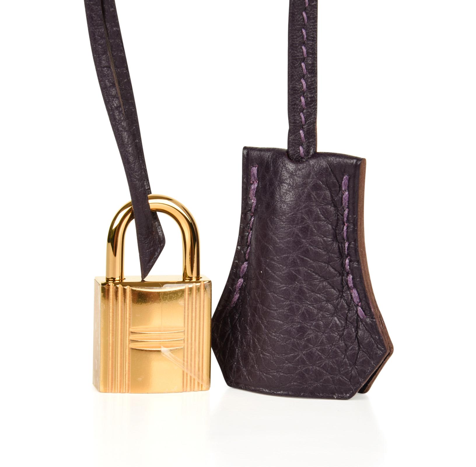 Coveted Raisin is re introduced in the original rich jewel tone.
Fabulous neutral colour worn like a black bag.
Divine with Gold hardware. 
Togo leather which is  scratch resistant and so luscious to the touch!
NEW or NEVER WORN. 
Comes with the