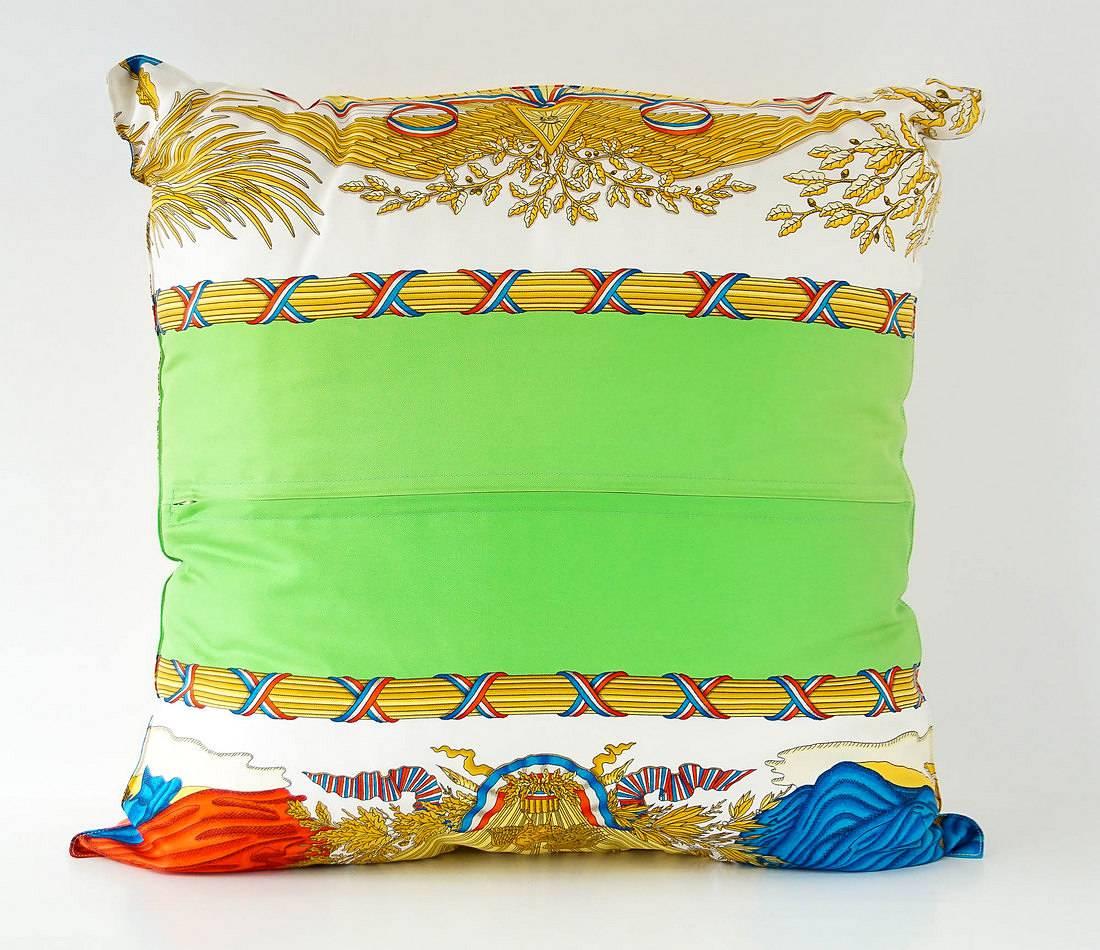 Guaranteed authentic original Hermes Vintage silk scarf pillow.
The iconic symbol of the French Revolution 