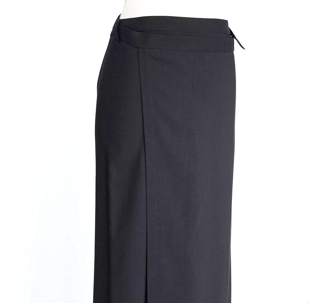 Jean Paul Gaultier Skirt 80s' Vintage Black Wrap 42 / 8 Fits 6 In Excellent Condition For Sale In Miami, FL