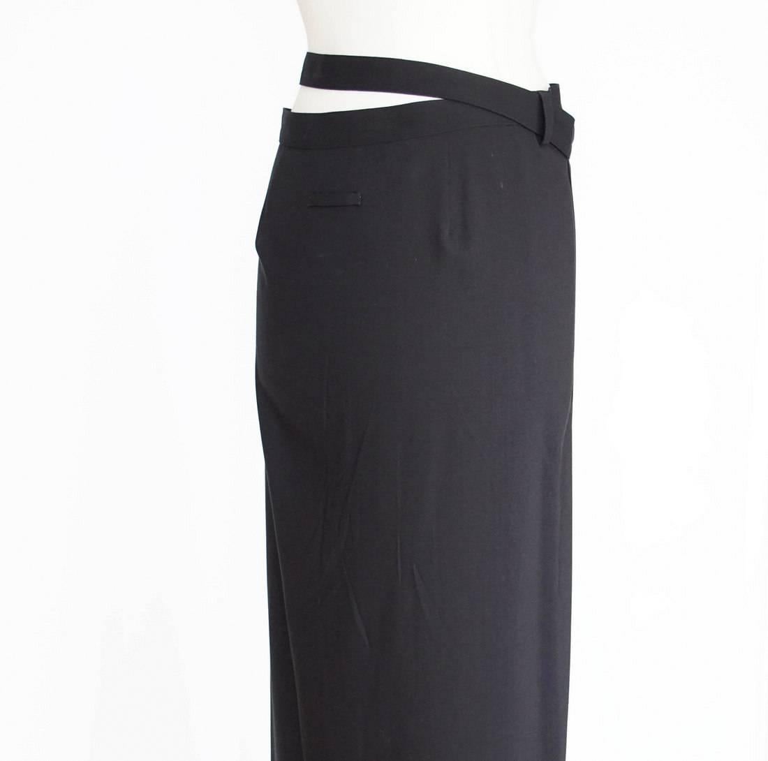 Women's Jean Paul Gaultier Skirt 80s' Vintage Black Wrap 42 / 8 Fits 6 For Sale