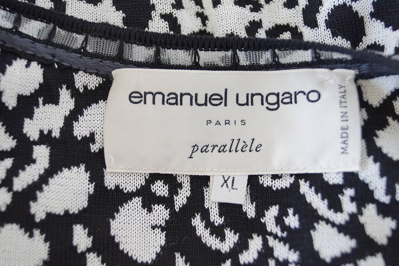 Emanuel Ungaro Twinset Animal Print Black and White Lovely Buttons XL 3
